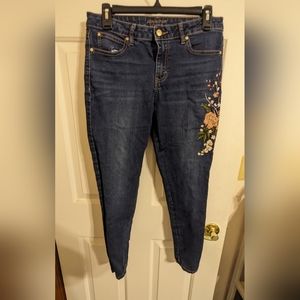 JLO floral skinny ankle jeans